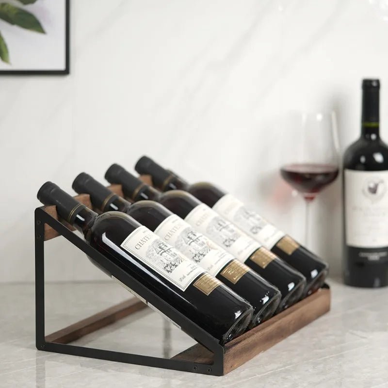 Porte - bouteilles bois et métal | Âme de Vigne