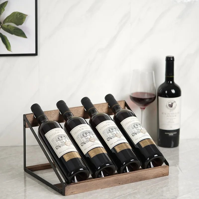 Porte - bouteilles bois et métal | Âme de Vigne